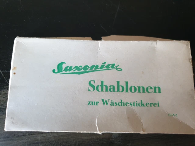 Saxonia Schablonen zur Wäschestickerei, 6 Stück