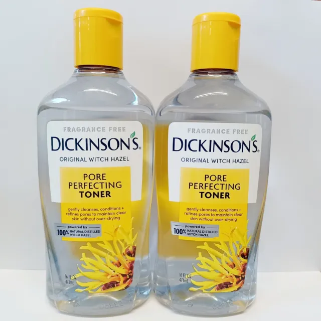 Dickinson's Original Witch Hazel Pore Perfecting Toner 16 oz (Pack of 2 bottles)
