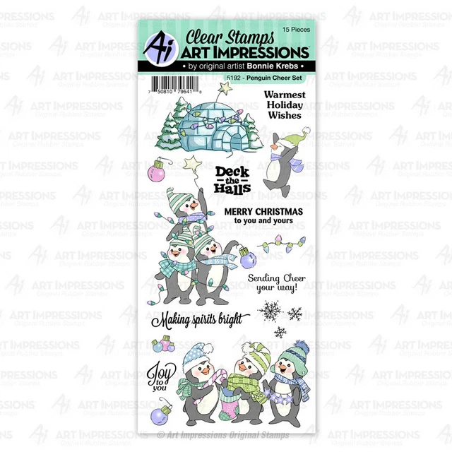 Stempel "Penguin Cheer Set" Art Impressions, Pinguine, Weihnachten, Clear Stamps