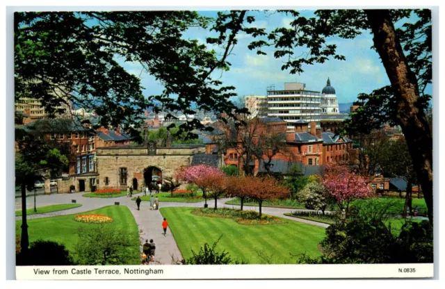 Postcard View From The Castle Terrace Nottingham England