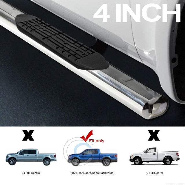 4" S/S Chrome Side Step Nerf Bars Rail Running Boards 09-14 Ford F150 Super Cab
