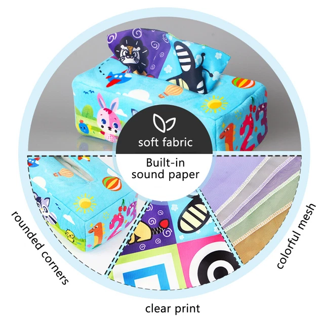 Baby Tissue Box Colorful Sensory Toy Educational Preschool Learning Toys(01