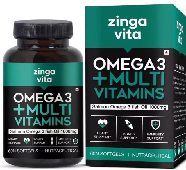 Omega 3 + MultiVitaminas Aceite de Pescado de Salmón 1000mg Soporte...