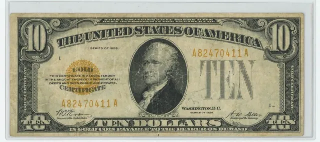 $10 1928 Gold Certificate 947984-5