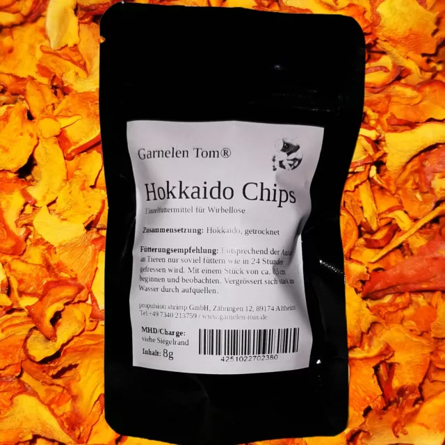 Hokkaido Chips für Garnelen, Krebse, Schnecken und Welse, 8 g