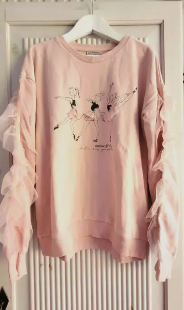 NEU Sweatshirt Pullover Ballett f. Mädchen Gr. 146 - 152, 11 - 12 Jahre, rosa