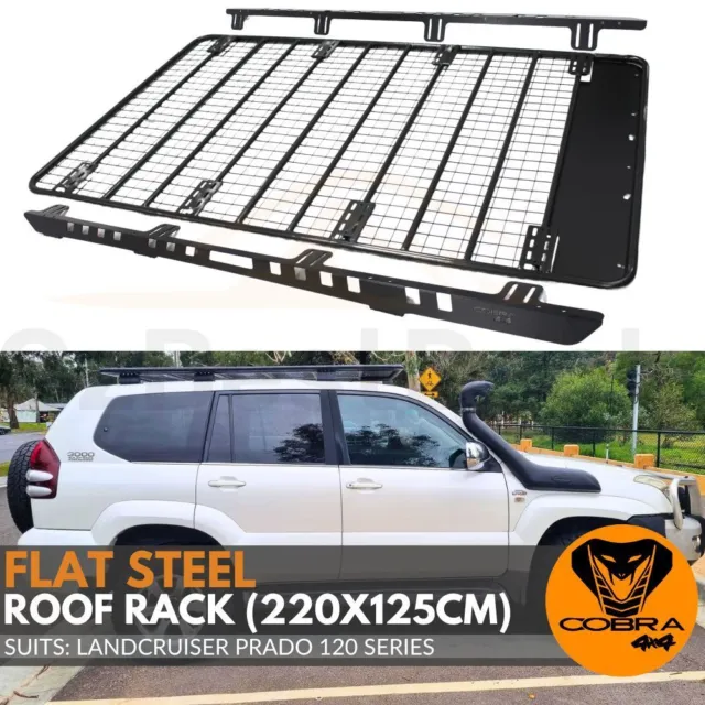 Steel Flat Roof Rack Platform fits Landcruiser Prado 120 Series 220cm x 125cm