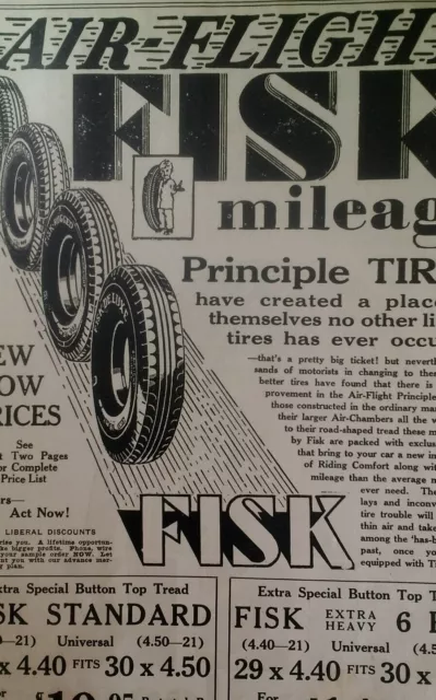 Fisk Tires Air Flight 1931 Catalog Page Krower New Orleans Rare VHTF Time Retire