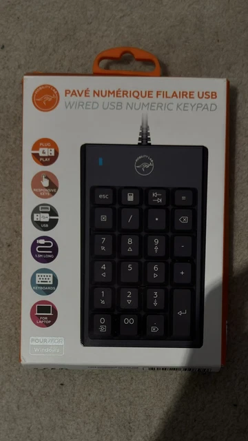Suejezt Mini Tastierino Numerico USB, U-SB A/USB C Tastiera Numerica Ergonomico Portatile Numpad con 3 U-SB 2.0 Porte, 18 Tasti Office Calcolo per Macbook, Laptop, Notebook, Desktop, Computer, PC