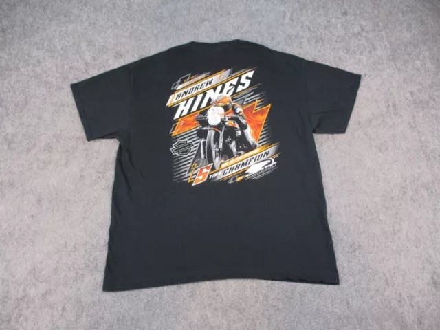 Harley Davidson Shirt Mens XL Black NHRA Drag Racing Screamin Eagle Andrew Hines