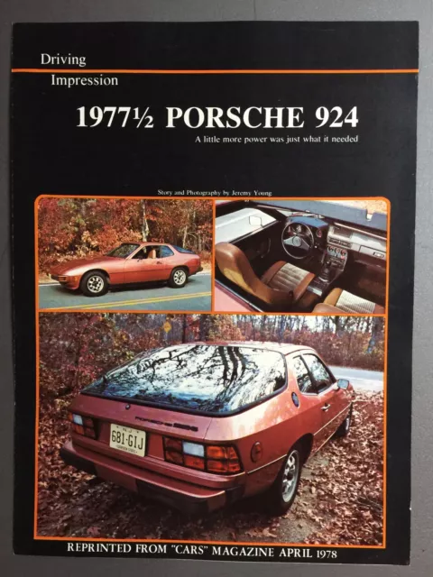 1977-1/2 Porsche 924 Showroom Sales Folder Brochure / Prospekt RARE Awesome L@@K