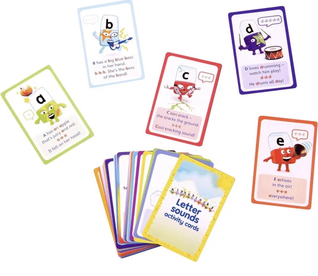 LOT DE 52 cartes Alphablocks CBeebies Phonics Letter & Sounds Activité ...
