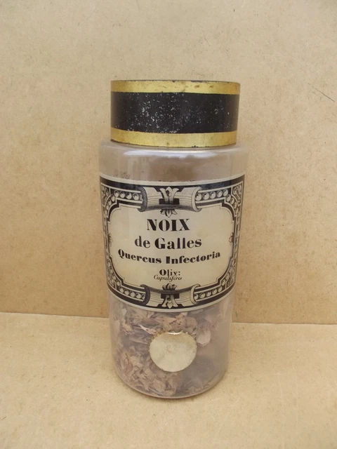 Rare XIXe Étiquette Dorée BAIN REDUCTEUR POT À PHARMACIE