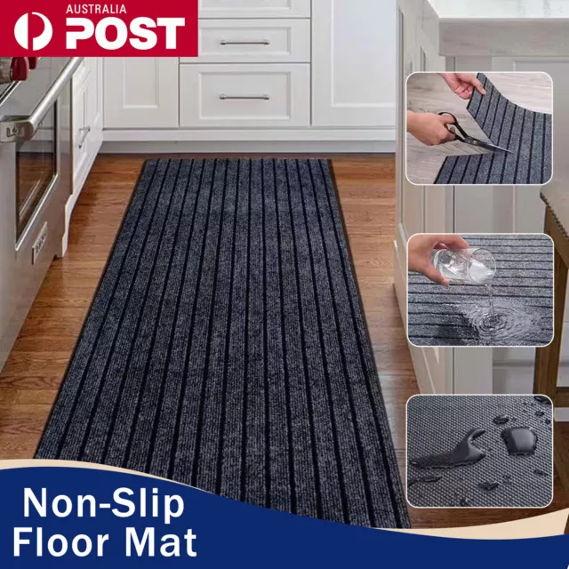 5M Long Non-Slip Door Mat Hallway Stair Runner Rug DIY Cuttable Kitchen Mats NEW