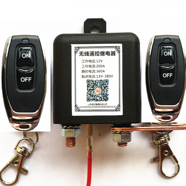 Car Battery Disconnect Relay Power Kill Switch Wireless Dual Remote Control 12V