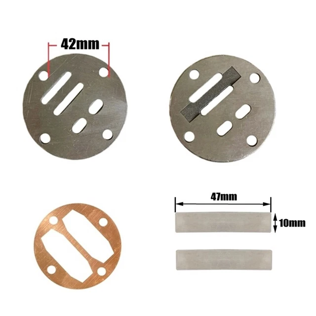 Confezione da 5 piastre valvole per testa cilindro compressore d'aria con distanza fori 42 mm