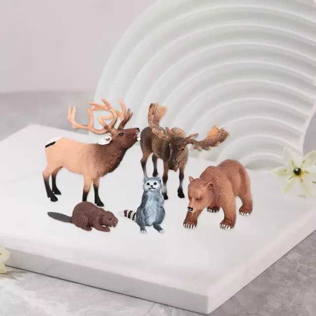 5 Pieces Woodland Animals Model Animals Figurines Playset for Party Supplies