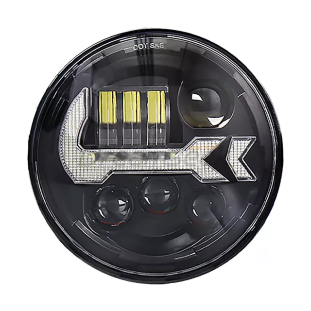 5.75'' Pouce LED Phare pour Harley Softail Moto Haute Basse Scellé Lumière DRL 2