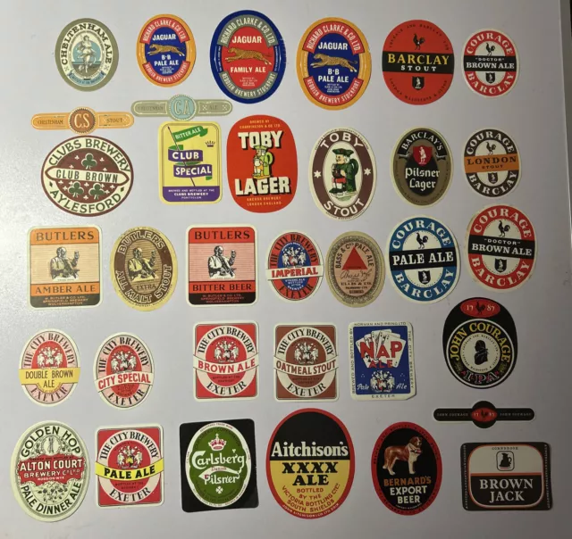 34 Old Richard Clarke, Barclays,  City, Butler Brewery Etc Beer Labels Lot 4