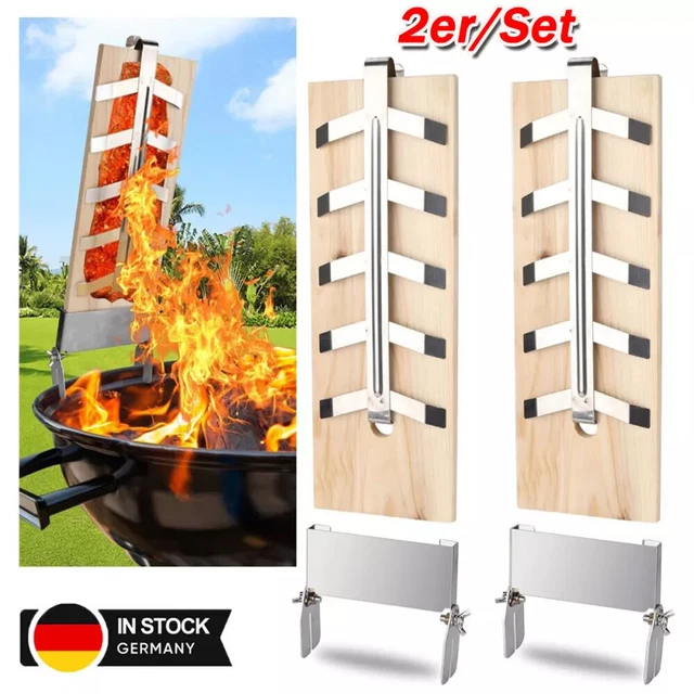 Edelstahl Lachsbrett Dibaful Flammlachsbrett Aus Edelstahl - 180° Wendbar Für Grill & Feuerschale | 5-fach Verstellbar Lachsbrett Für Feuerschale