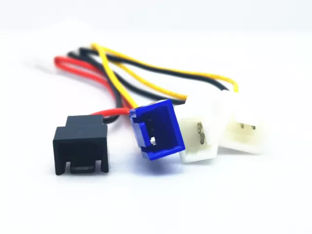 1x 4Pin To 3Pin Molex Power to 12V 7V 5V Case Fan Socket Converter Adapter Cable 2