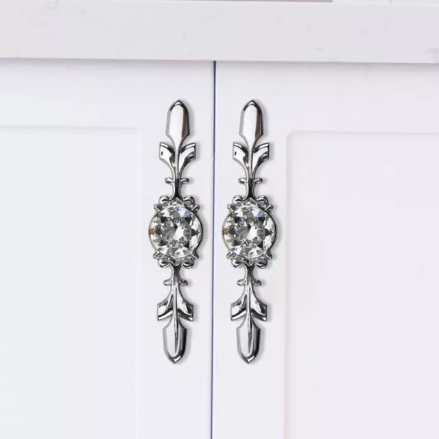 2/6X Crystal Glass Cabinet Door Knob Diamond Wardrobe Drawer Kitchen Handle Lot