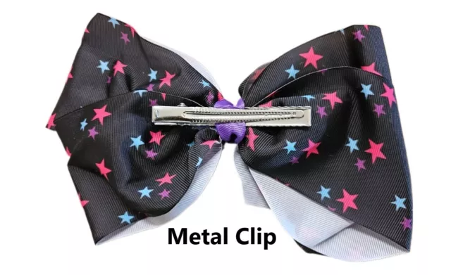 Birthday Hair Bow | Signature Jojo Siya Bow | Black | 8 inch Girl Large Bow Clip 2