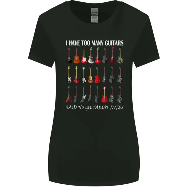 T-shirt chitarrista acustico donna chitarrista I have Too Many
