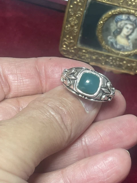 Bague Ancienne Dragon Ciselé Argent Massif, œil En Rubis - Taille 62 - Occasion