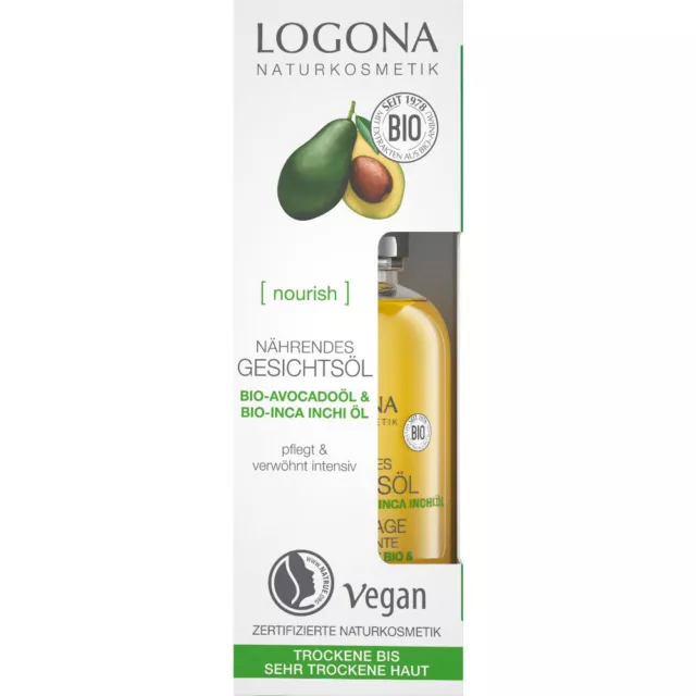 Logona Nährendes Gesichtsöl Bio-Avocado   30 ml