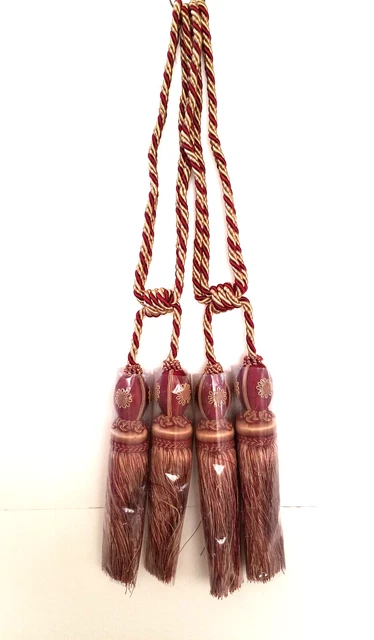Pair (2) of New Large Double Tassel Rope Tieback Holdback Window Curtain Drapery