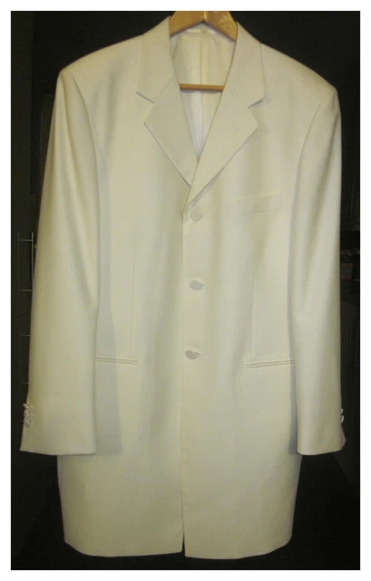 Torre Prince Edward ¾  Length Formal Jacket Ivory Colour. Size Uk40 Regular.