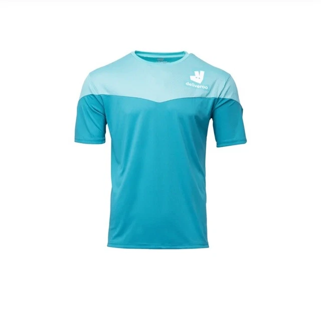T-shirt Deliveroo Cyclisme Manches Courtes - Bleu, Taille L, Parfait Pour Vos Sorties Vélo !