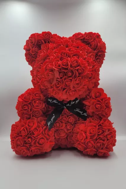 25Cm & 40Cm Rose Teddy Bear Foam Valentines Day & Birthday With Gift Box Option