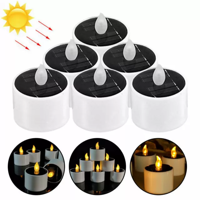 12/6pz candele solari da tè in set candele LED con sensore di luce per interni ed esterni 2