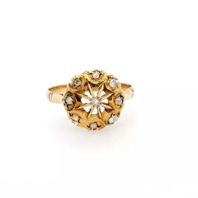 Vintage Diamond Ring: Handmade 18ct Yellow Gold Size R Preloved VAL $2000