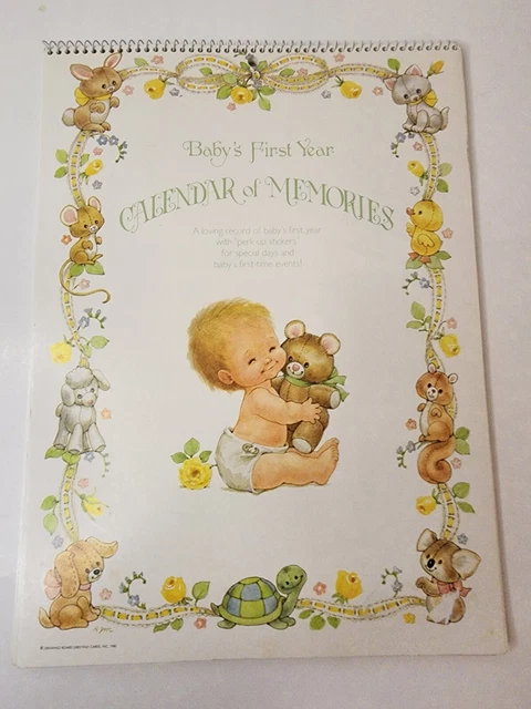 Vintage Baby Lot Baby's First Year Calendar of Memories