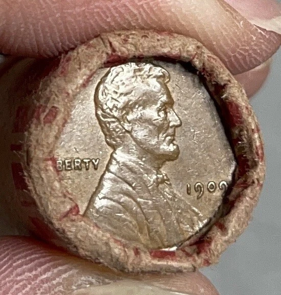1 US Lincoln Wheat Cent Penny Roll 1909/1909 P/S VDB Ender(50 Coins)Old Vintage