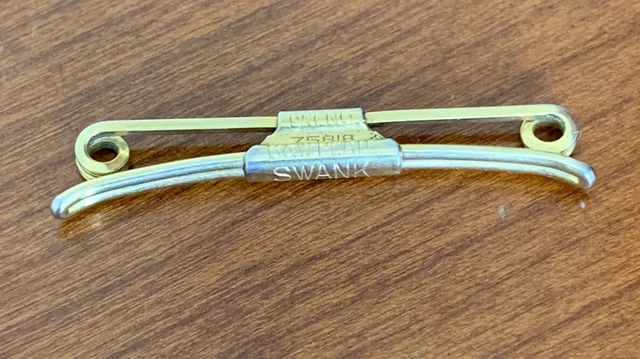 Vintage Swank Collar Stay Clip B&W Plate patent #75818 Gold Tone