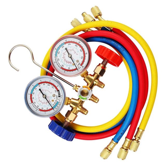 R12 R22 R134a R404a Manifold Gauge Set 3" Gauge HVAC A/C Refrigeration Charging