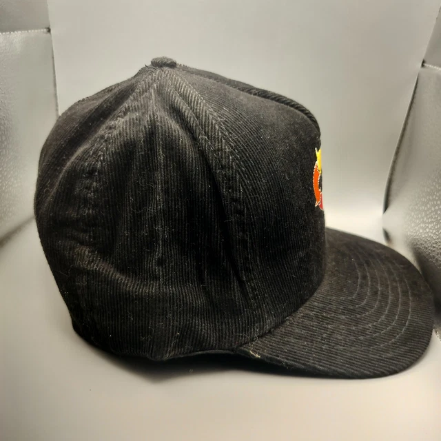 VINTAGE STYLEMASTER CORDUROY Snapback Hat Black C.D.S. Logo Made in USA ...