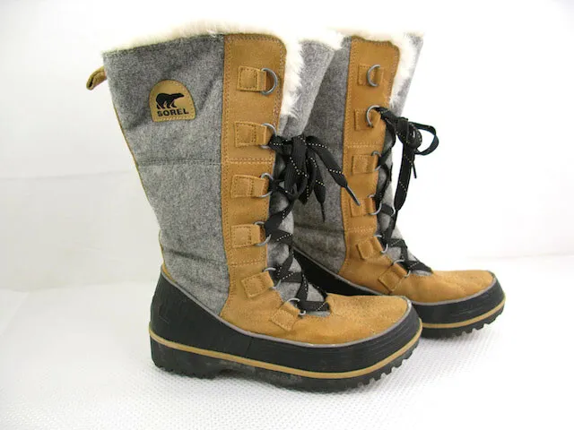 Sorel Tivoli High II Suede Winter Boots Gray Beige NL2330-373