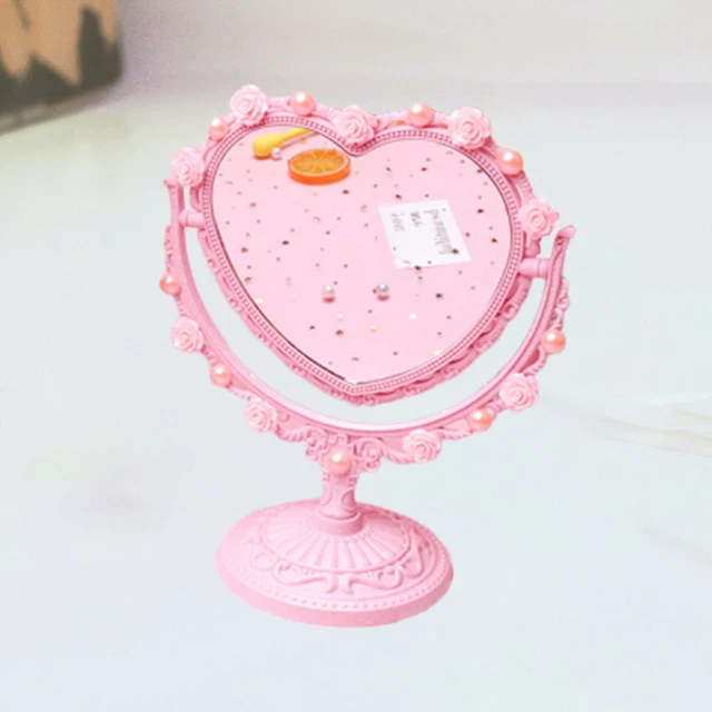 Espejo de maquillaje de escritorio espejo en forma de corazón espejo de tocador duradero para mesa de dama