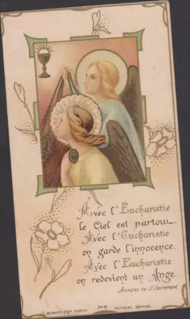 Tres Belle Image Pieuse Holy Card Santini-Annales Du St Sacrement-Anges