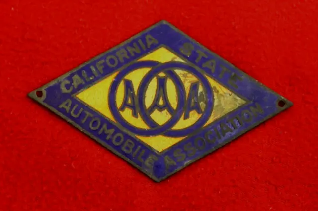 Vintage California AAA License Plate Topper Sign Accessory Badge Promo Bumper