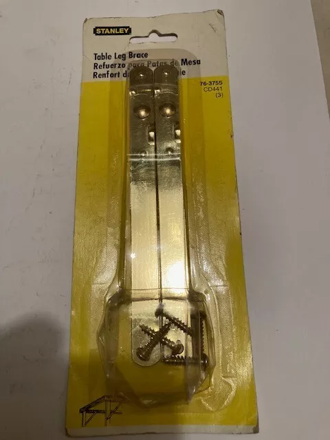 Vintage Stanley #76-3755 Table Leg Braces New NOS / ORIGINAL PKG -  Brass Plated