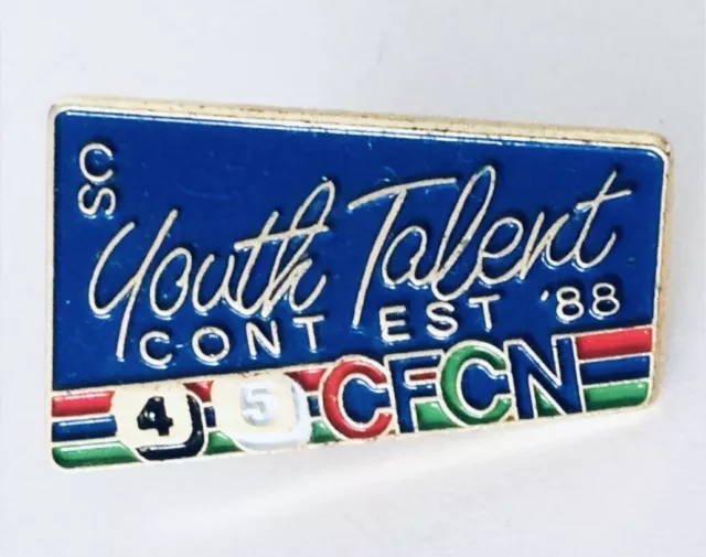 45CFCN US Youth Talent Contest 1988 Calgary News Radio Pin Badge Rare (J7)