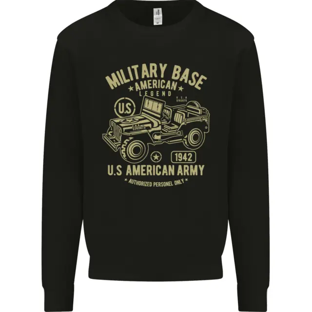 Military Base US American Army 4X4 Off Road Kids Sweatshirt Jumper