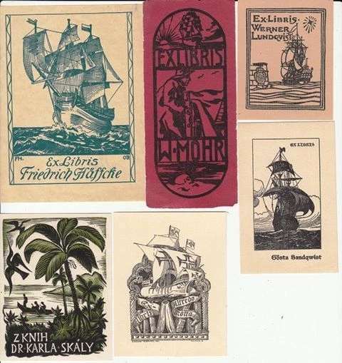 14 Exlibris Bookplate Convolute Lot Ships Kleberg