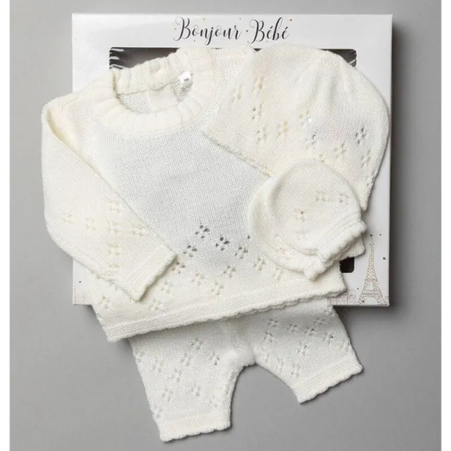 Baby Spanish Style Knitted 4 Piece Newborn Set, Gift Boxed, First Christmas